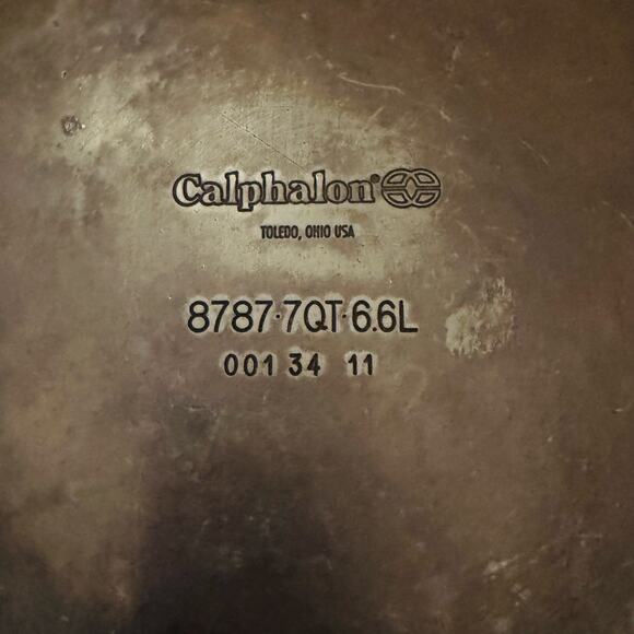 Calphalon 8787 Hard Anodized Nonstick 7 Qt Black Dutch Oven Without Lid Stockpot - Picture 5 of 5